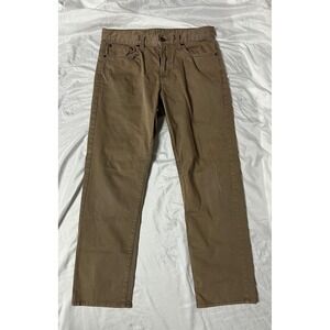 American Eagle Mens Slim Straight Khaki Pants Brown 32x30 Canvas Stretch Chino